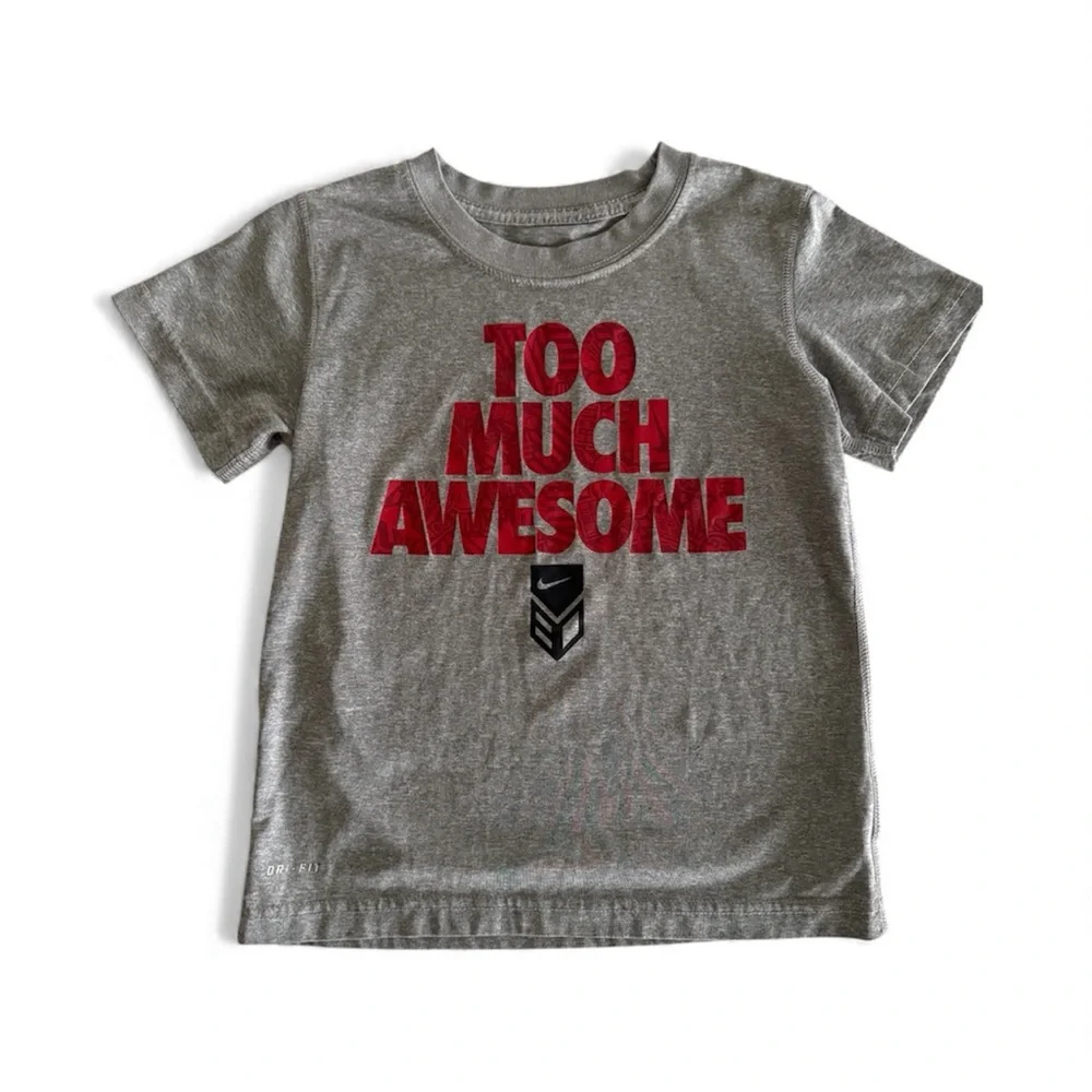 NIKE Dri-Fit & OLD NAVY Active Kids T-shirts - Red & Gray Boys Sz 6/7